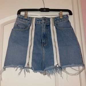 LF store Jean skirt distressed